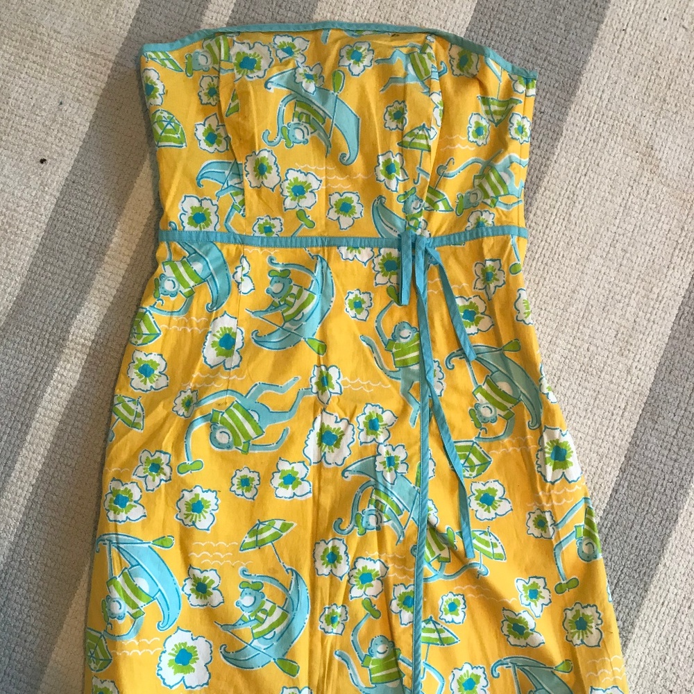Lilly Pulitzer Les Monkeys Strapless Dress 6